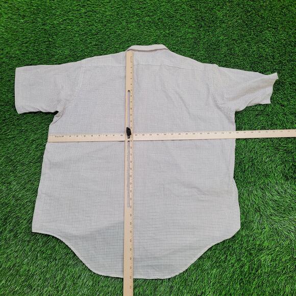 Vintage 80s Arrow Kent Hippie Shirt L/XL 17.5 26x32 Plaid USA - Picture 3 of 11